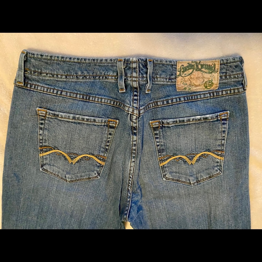 Vintage Lucky Brand Button Fly Bootcut Denim Long inseam size 30 Button Down - Picture 4 of 6